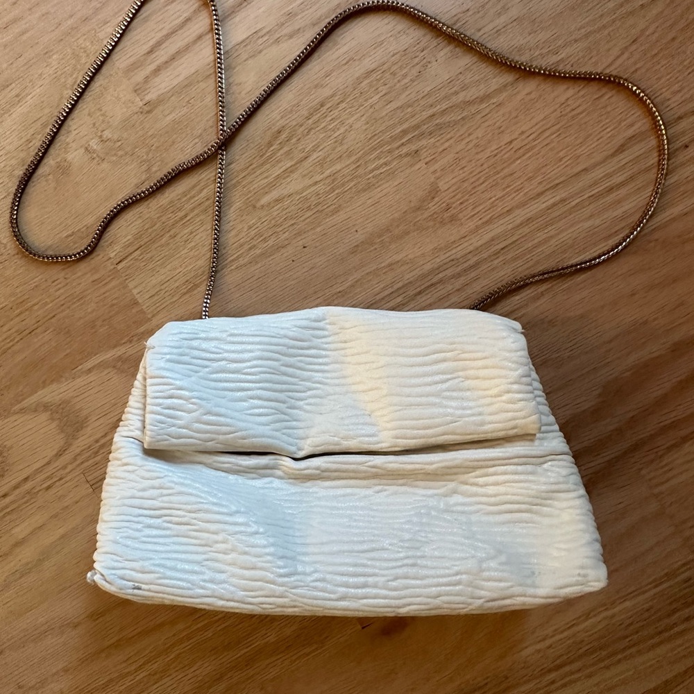 Mango Cream Textured Crossbody Bag